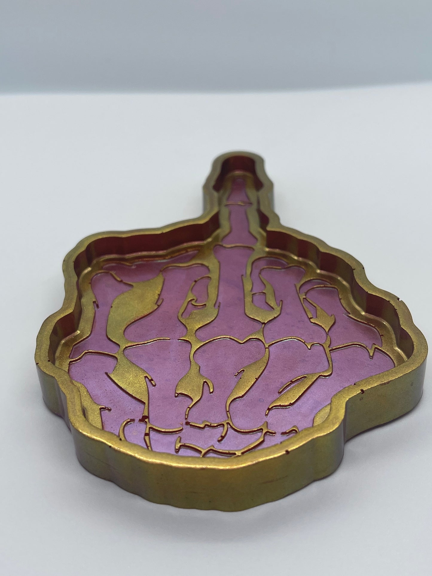 F U Middle Finger Chameleon Color Shift Trinket Jewelry Tray