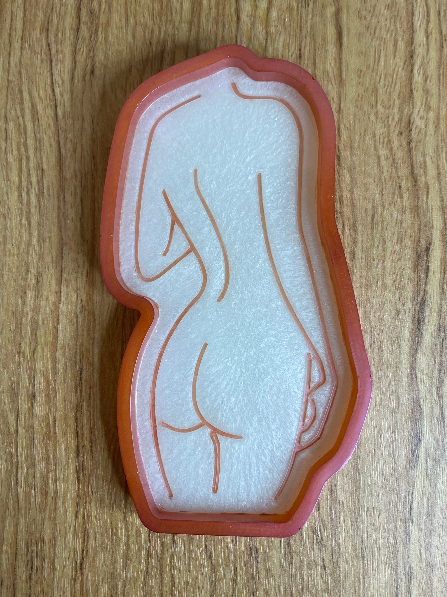 White and Orange Female Woman Body Trinket Jewelry Tray